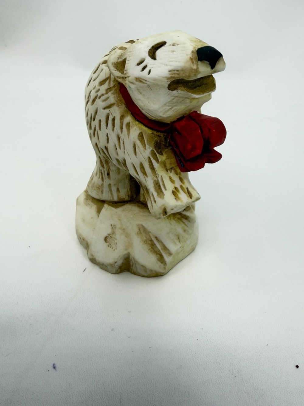 The David Frykman Collection Christmas 1995 Polar Bear Red Scarf Figurine 3”